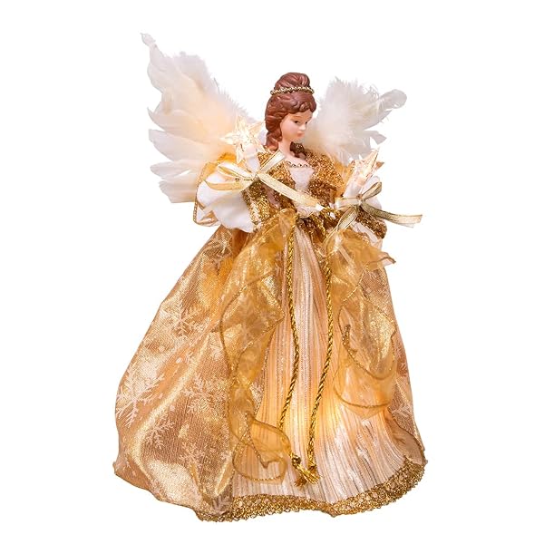 Kurt Adler - 12-Inch UL 10 Clear Light Gold Angel Treetop - UL2225
