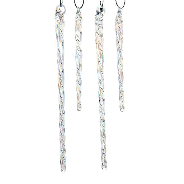 Kurt Adler - 3.5-5.5-Inch 24-Piece Glass Iridescent Icicle Ornament Boxe - D4408