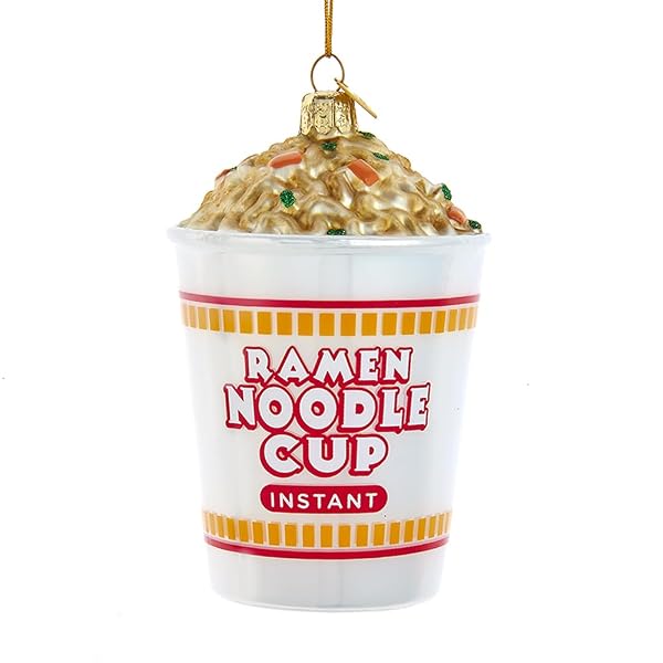 Kurt Adler - 4 Inch Glass Ramen Noodle Cup Ornament - C7764