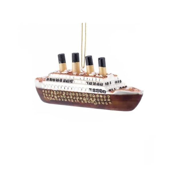 Kurt Adler - 5-Inch Noble Gems Glass Titanic Ornament - NB0671