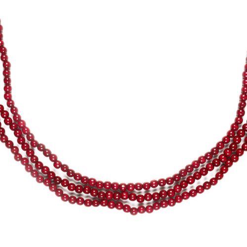 Kurt Adler - 9-Foot Burgundy Wooden Bead Garland - TN0066