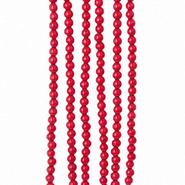 Kurt Adler - 9-Foot x 14MM Wooden Red Beaded Garland - TN0066