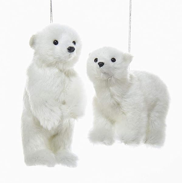 Kurt Adler - Furry Polar Bear Ornament - C4791