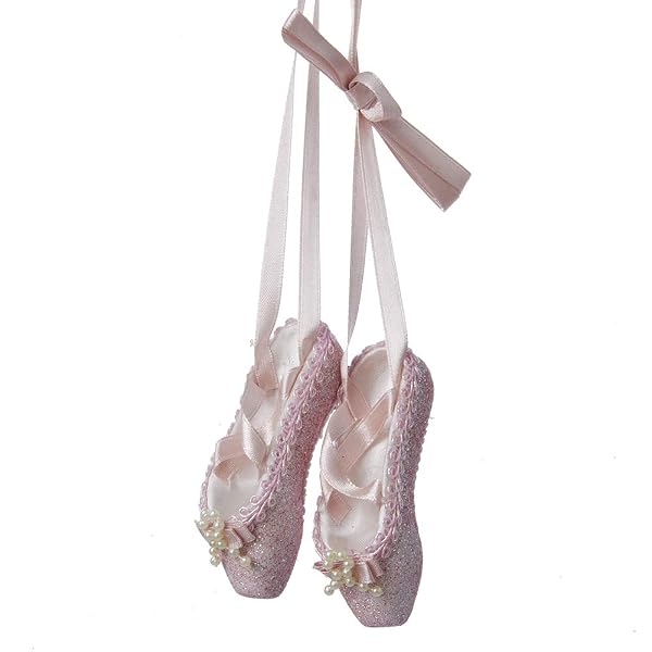 Kurt Adler - Pink Glitter Ballet Shoes Christmas Tree Ornament New - T1483