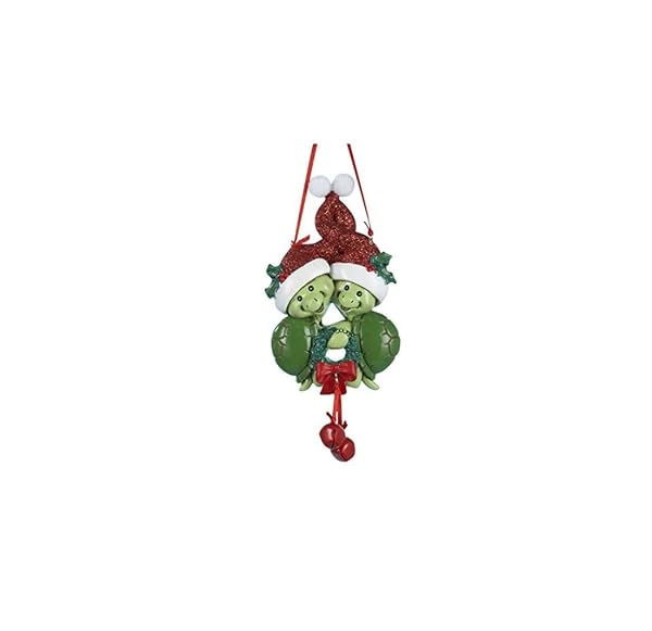 Kurt Adler - Turtle Family Christmas Ornament Couple in Santa Hat - A1213