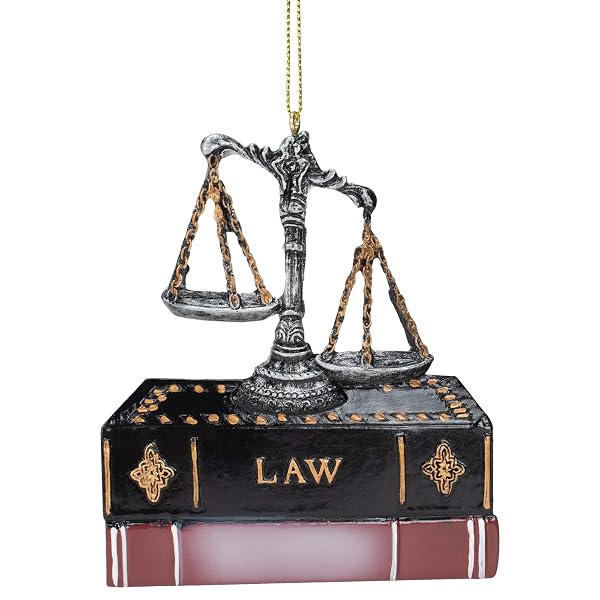 Kurt Adler - Scales of Justice with Law Books Ornament - A1660