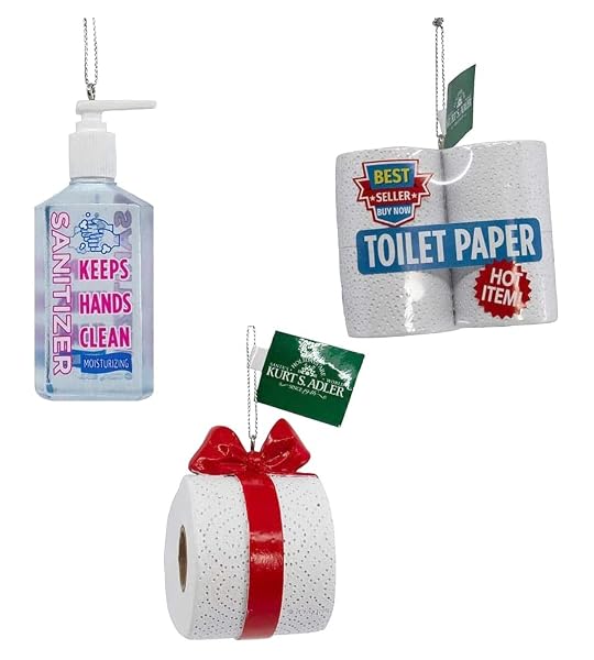 Kurt Adler - Hand Sanitizer and Toilet Paper Ornament - A2027