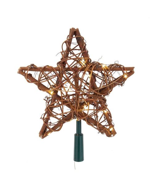 Kurt Adler - 9 Eco Country Natural Brown Rattan Star Christmas - AD2601