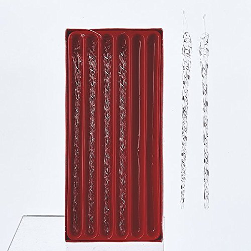 Kurt Adler - Glass Clear Twist Icicle Ornament Set of 12 - B1814