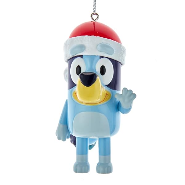 Kurt Adler - Bluey with Santa Hat Blow Mold Ornament 3.3 - BL1221