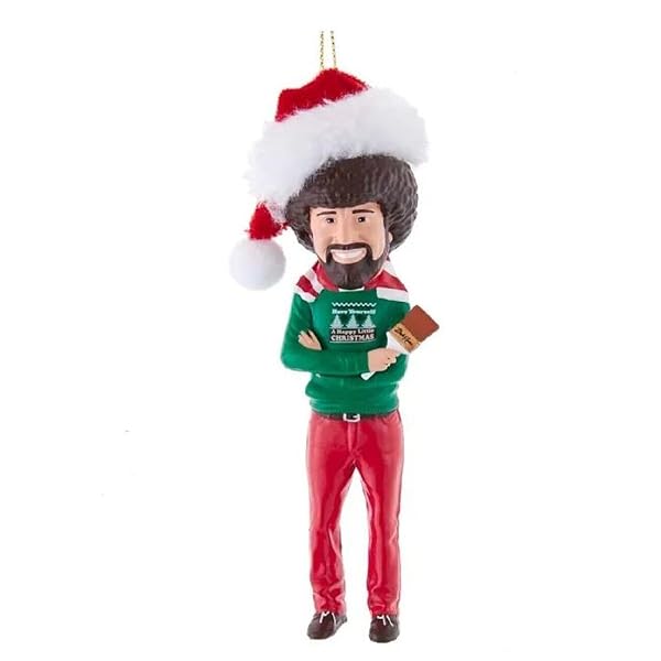 Kurt Adler - Bob Ross w Hat Blown Molded Ornament - BO1191