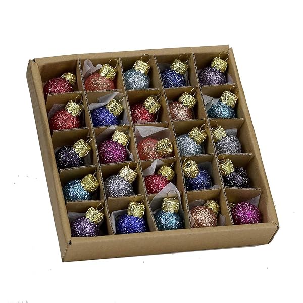 Kurt Adler - 0.78-Inch Glitter Glass Ball Ornaments - C1962