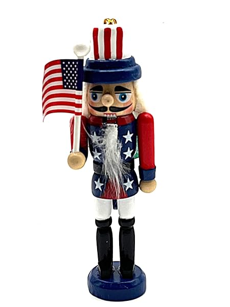Kurt Adler - American Flag Nutcracker Christmas Tree Ornament New - C6197