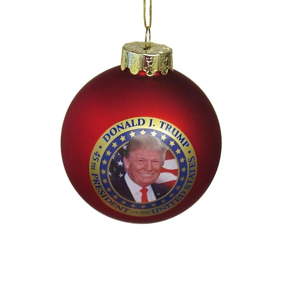 Kurt Adler - 80MM President Trump Glass Ball Ornament - C7572