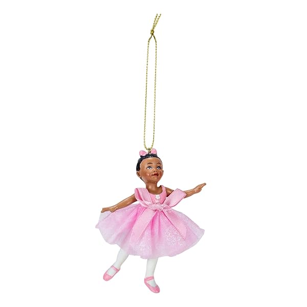 Kurt Adler - African American Little Ballerina Christmas Tree Ornament - C8751