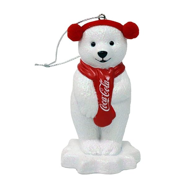 Kurt Adler - Coca Cola Polar Bear with Ear Muffs Ornament - CC1192
