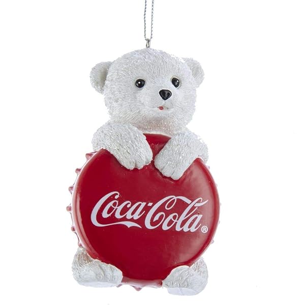 Kurt Adler - Coca Cola Polar Bear Cub with Bottle Cap - CC2194