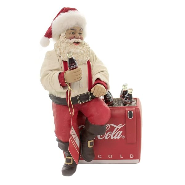 Kurt Adler - 10.5-Inch Coca-Cola Santa Sitting on Cooler Table Piece - CC5191