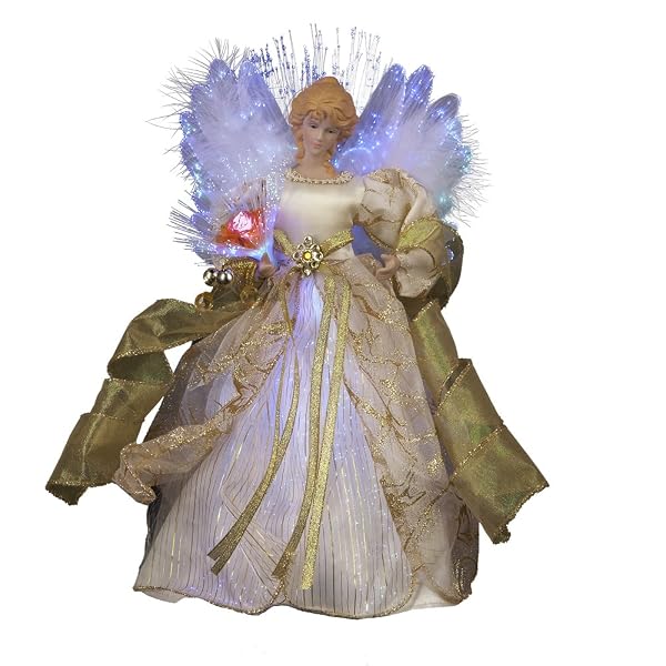 Kurt Adler - CUL Fiber Optic LED Angel Christmas Treetop Figurine - UL1984