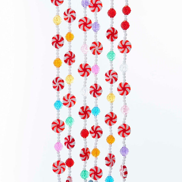 Kurt Adler - Multicolored Candy with Peppermint Rounds Garland - D3002