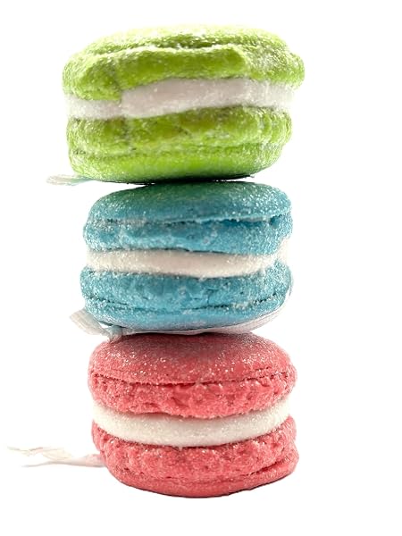 Kurt Adler - Pastel Glittered Macaroon Ornament - D3058