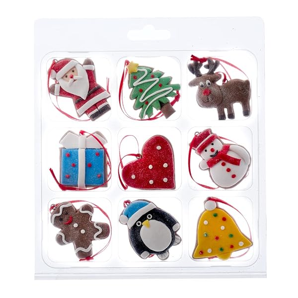 Kurt Adler - Miniature 9-Piece Christmas Shapes Ornament Set - D4304