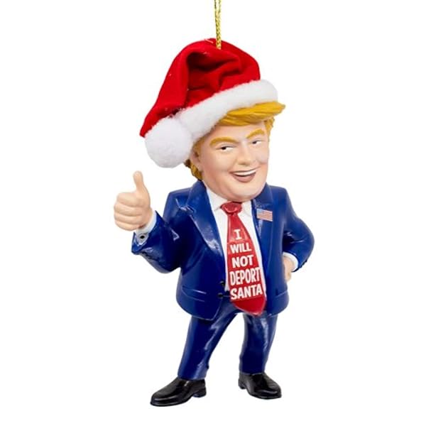 Kurt Adler - President Trump Ornament Wearing Santa Hat and I - E0518