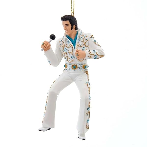Kurt Adler - Elvis Presley in Blue and White Jumpsuit Ornament - EP2202