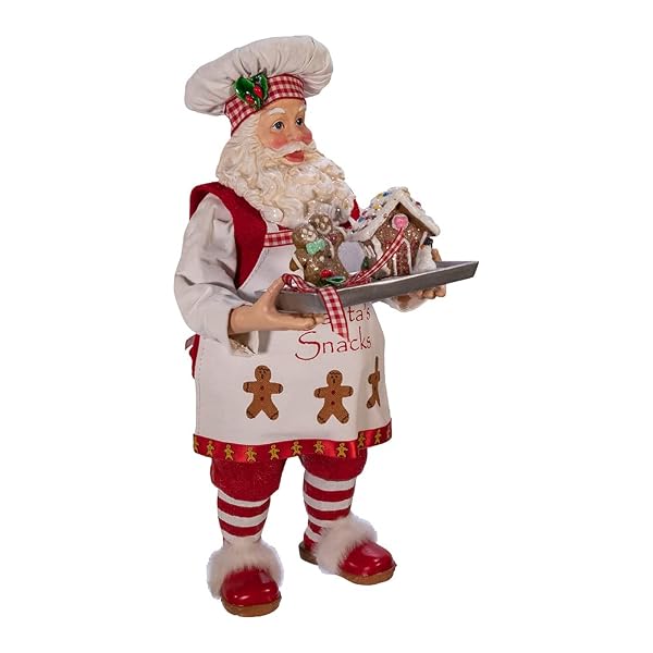 Kurt Adler - 11-Inch Gingerbread Chef Santa Figurine - FA0104