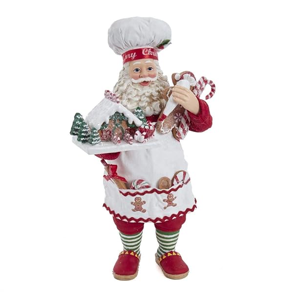 Kurt Adler - 10.5-Inch Fabriché Gingerbread Chef Santa - FA0128