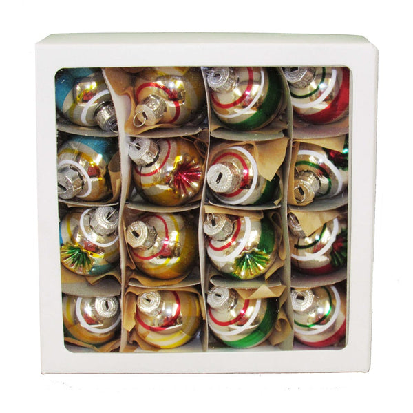Kurt Adler - 30MM Miniature Solid and Reflector Glass Ball Ornaments - GG0924