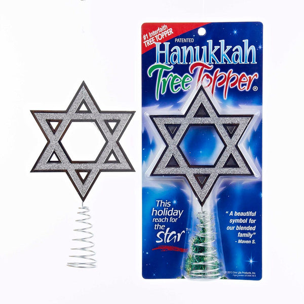 Kurt Adler - 9-Inch Plastic Silver Hanukkah Tree Topper - H0260