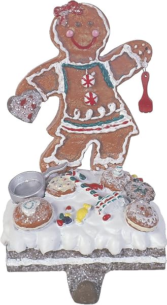 Kurt Adler - 7.5 Gingerbread Girl and Boy Stocking Holders Set - H0556