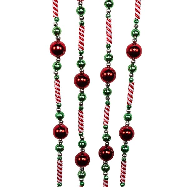 Kurt Adler - 8 Foot Candy Bead Garland with Red Balls - H2043
