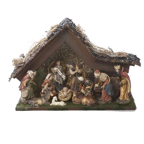 Kurt Adler - 9.5-Inch Musical LED Nativity Set with Figures and - H3031