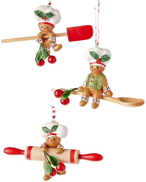 Kurt Adler - 4-Inch Gingerbread Baking Tool Ornaments - H5024