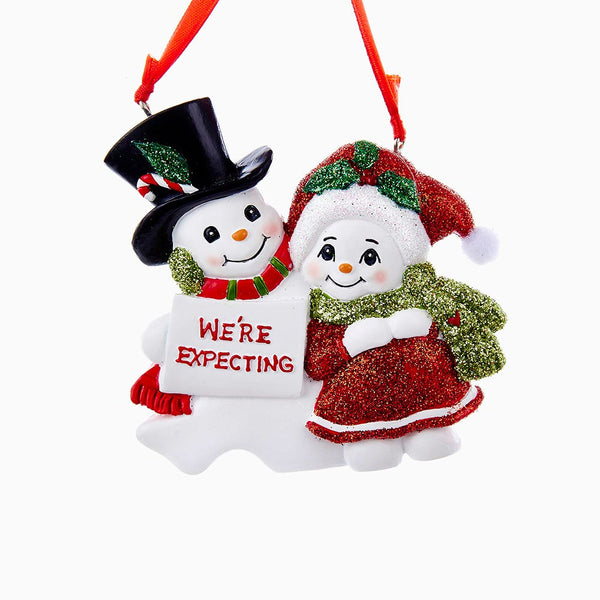 Kurt Adler - Snowcouple We're Expecting Resin Family Ornament - H5086