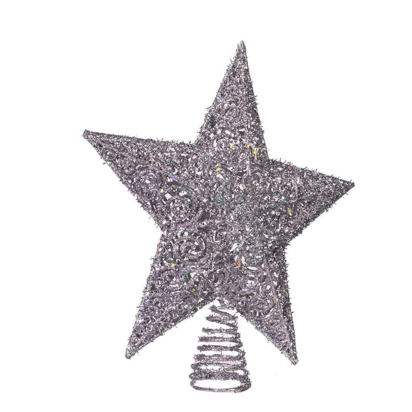 Kurt Adler - 12 Silver Glitter Star Treetop - H9595