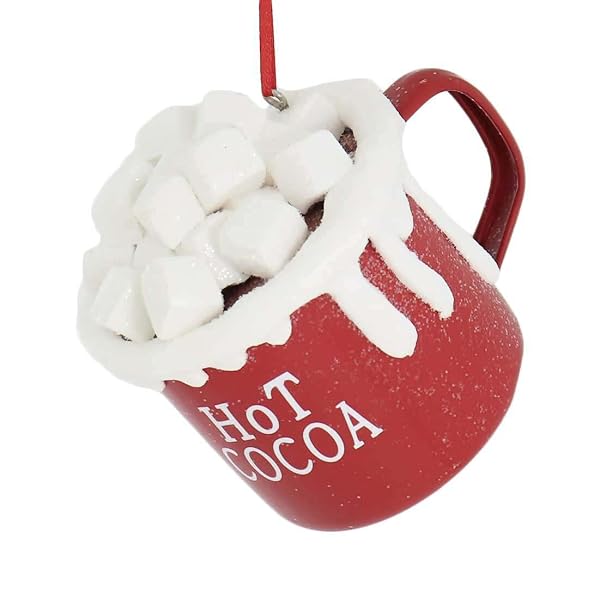 Kurt Adler - Hot Cocoa Cup With Marshmallows Ornament for Christmas - D3694