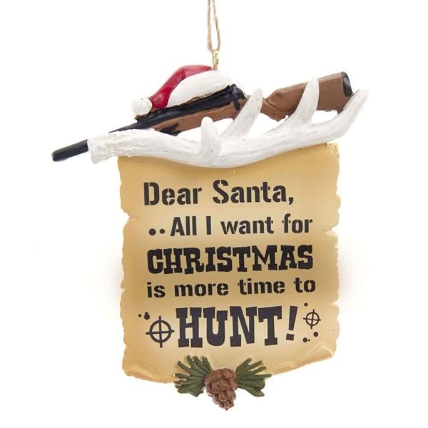 Kurt Adler - Hunting Letter To Santa Ornament - J8611