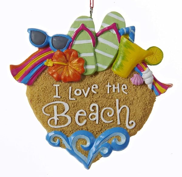 Kurt Adler - I Love The Beach Sandals Sunglasses Shells Christmas - J1436