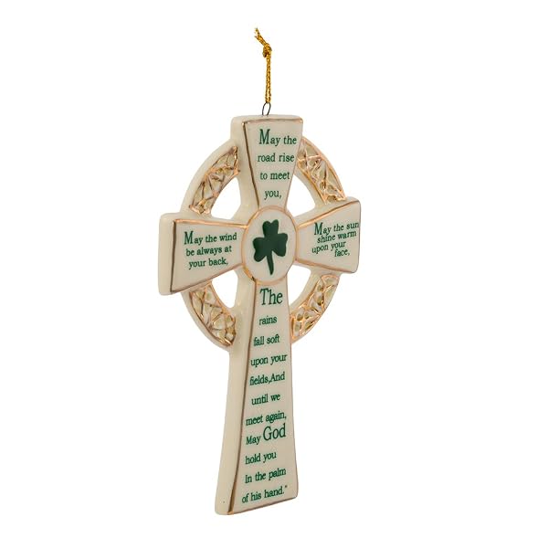Kurt Adler - 5.12-Inch Porcelain Irish Cross Ornament - J4102