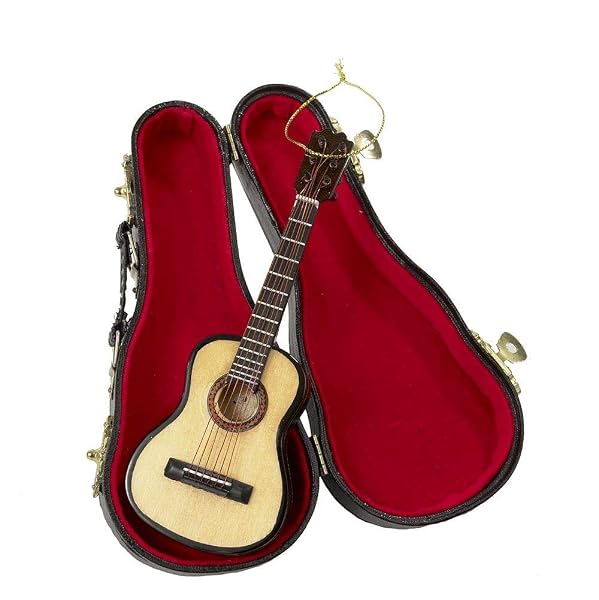 Kurt Adler - 5.52 Wood Pearlized Guitar Ornament - J4544