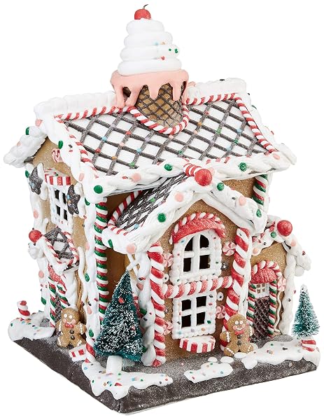 Kurt Adler - 14-Inch Battery-Operated Light-Up Gingerbread House - JEL1101