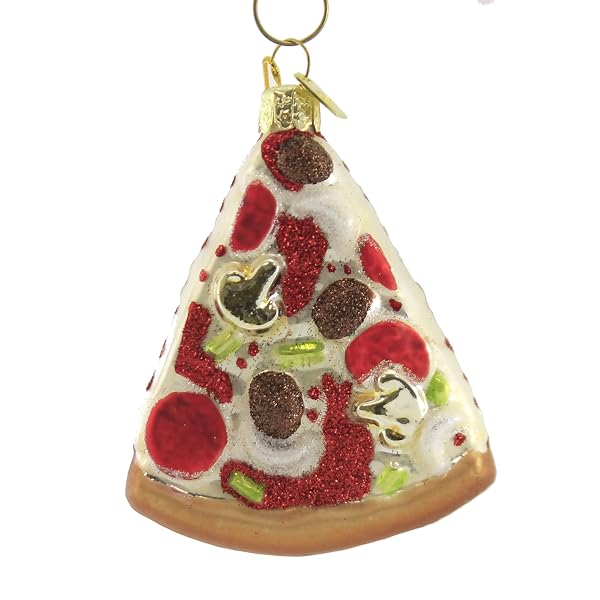 Kurt Adler - Noble Gems 3-1 2-Inch Glass Pizza Slice Ornament - NB0004