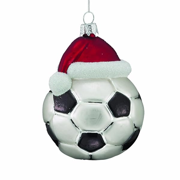 Kurt Adler - Noble Gems Soccer Ball with Santa Hat - NB0285