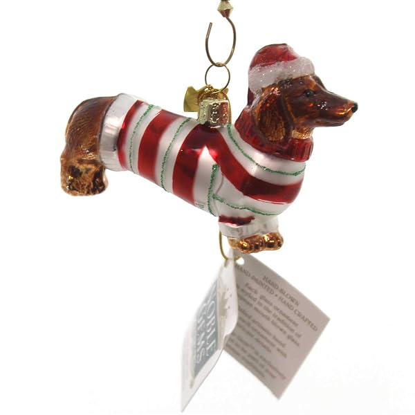 Kurt Adler - 3-1 2-Inch Noble Gems Glass Daschund Ornament YAM - NB0313