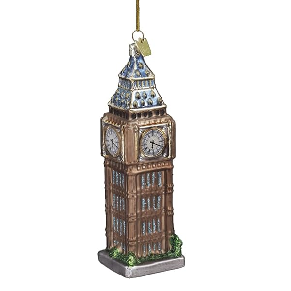 Kurt Adler - Noble Gems 5-1 2-Inch Glass Big Ben Ornament - NB0598