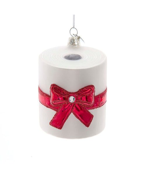 Kurt Adler - Noble Gems™ Toilet Paper Gift Glass Ornament - NB1660