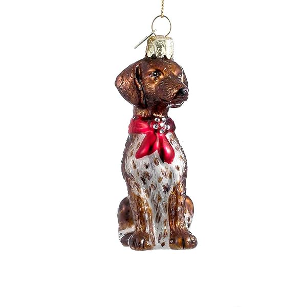 Kurt Adler Noble Gems German Shorthaired Pointer Glass Ornament